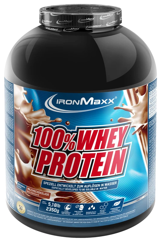 IronMaxx 100% Whey Protein Powder 2350g - Chocolate | High Protein Shake with BCAAs & EAAs | Low Carb & Low Sugar Whey | Ideal for Muscle Gain, Diet & Fitness Design May Vary