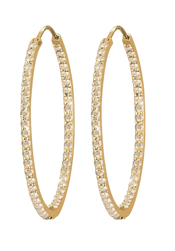Elli Earrings Hoop Crystals 925 Silver Gold-Plated