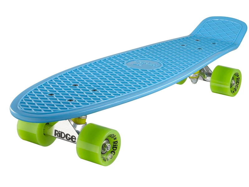 Ridge Skateboards Children Kids Big Brother Large Retro Cruiser-Blue/Green Wheels, 27 Inch