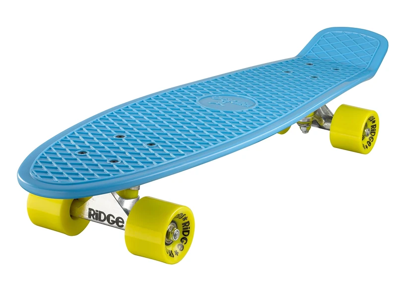 Ridge Skateboards Children Kids Big Brother Large Retro Cruiser-Blue/Yellow Wheels, 27 Inch