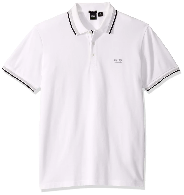 BOSS Hugo Men's Paddy Short Sleeve Polo Shirt, Dark Bright White, Medium