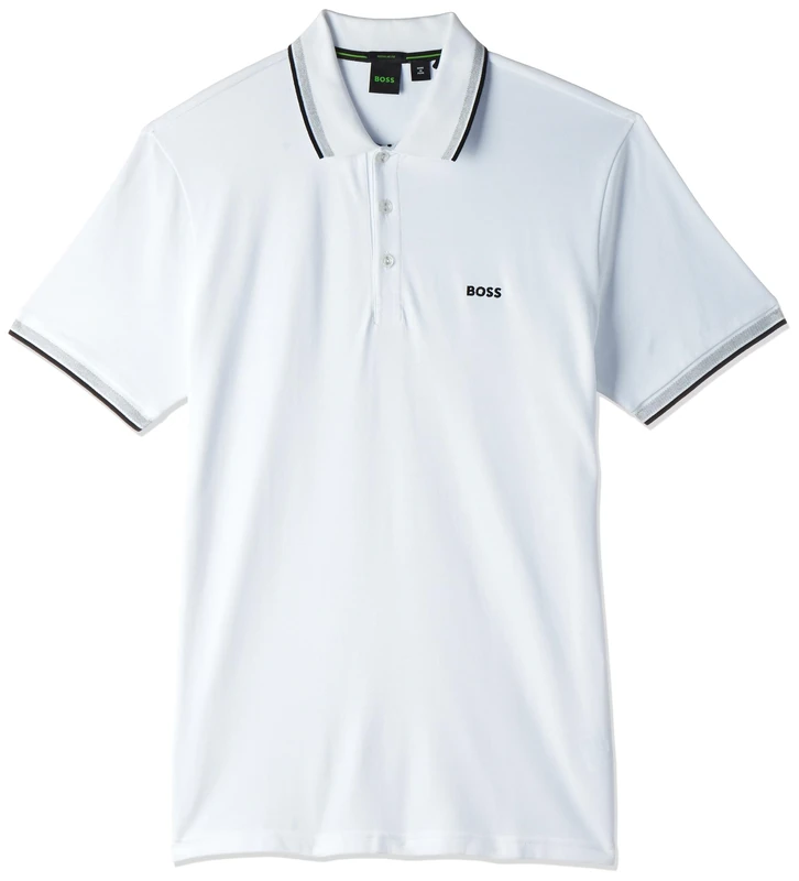 BOSS Men's Paddy Polo Shirt, Classic White, XL