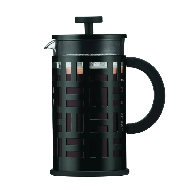 BODUM 1 Litre 34 oz 8-Cup Stainless Steel Frame Eileen Coffee Maker, Black