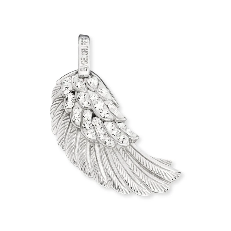Engelsrufer Wing Pendant for Women 925 Sterling Silver with White Crystals 45 mm