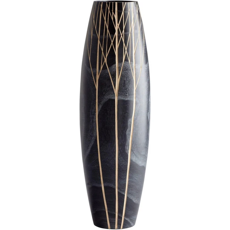 Cyan Design 06025 Onyx Winter Vase, Medium, Black - Image 1
