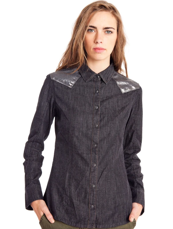 Wrangler Mirror Women's Shirt Black Sea Small