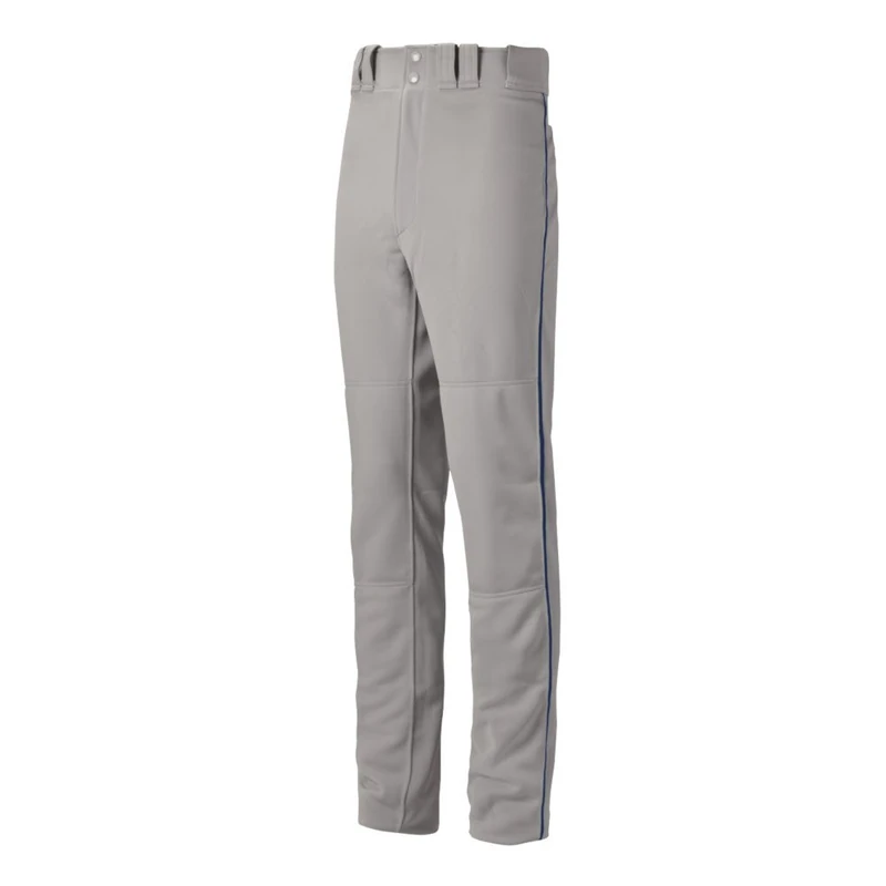 Mizuno Adult Men's Premier Pro Piped G2 Baseball Pant Grey/Navy
