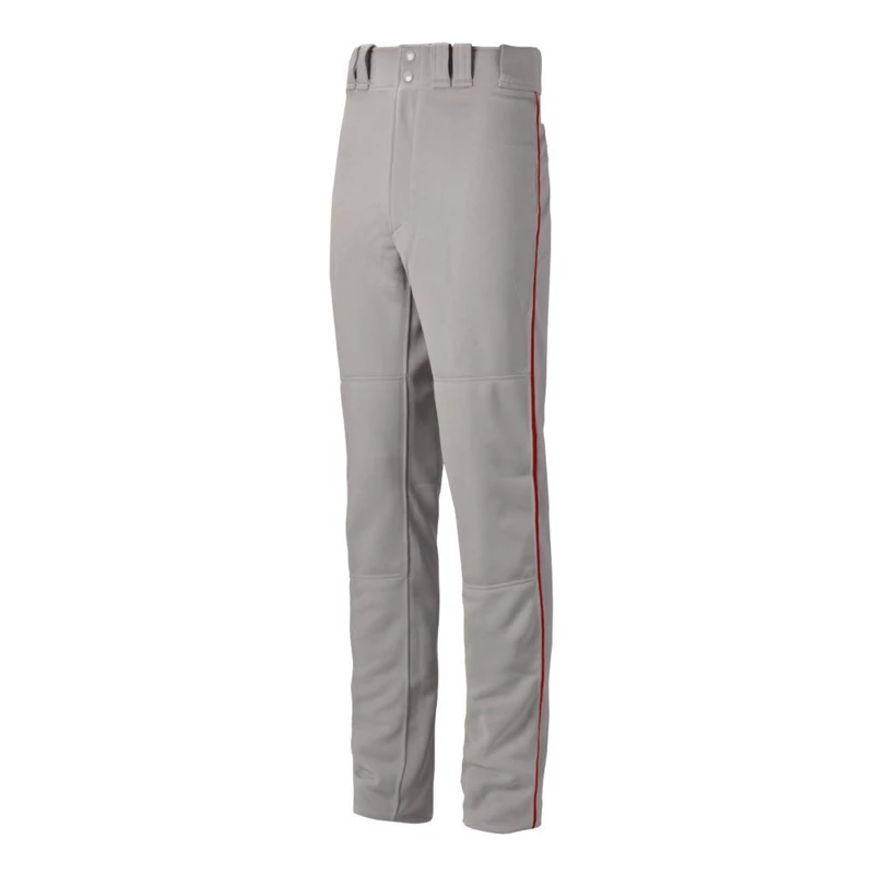 Mizuno Adult Men's Premier Pro Piped G2 Baseball Pant Grey/Red