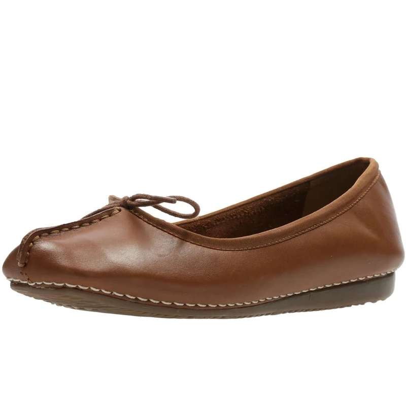 Clarks Women's Freckle Ice Ballet Flats, Dark Tan Lea, 9 UK