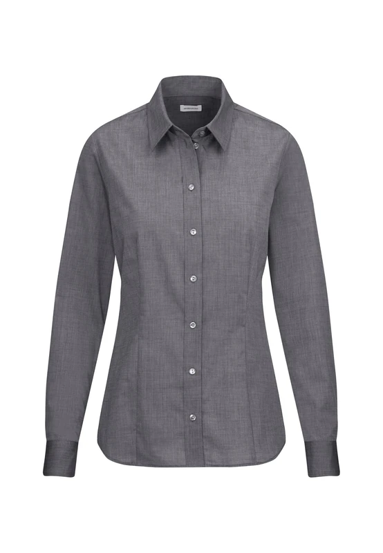 Seidensticker women's blouse - city blouse - shirt blouse - regular fit - long sleeve - plain - 100% cotton ,Grau ,50