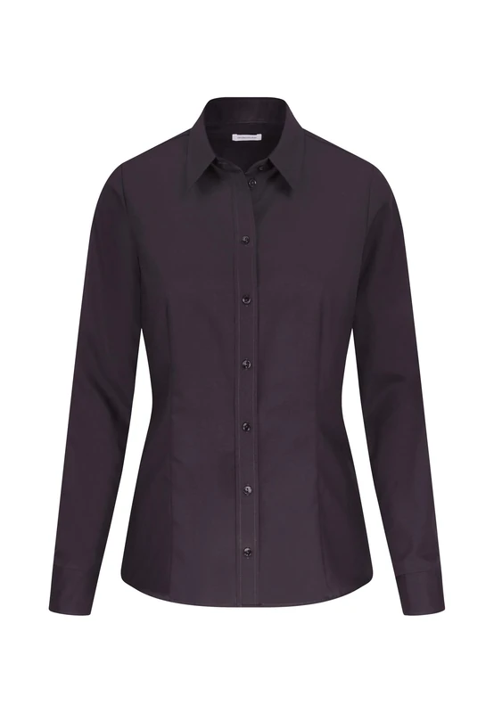 Seidensticker women's blouse - city blouse - shirt blouse - regular fit - long sleeve - plain - 100% cotton ,Schwarz ,34