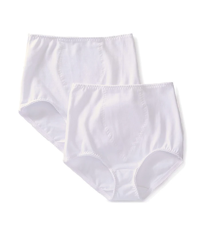 Bali Women’s Cotton Light Control Shapewear Brief Fajas 2-Pack DFX037, White Garment, XXL - Image 1