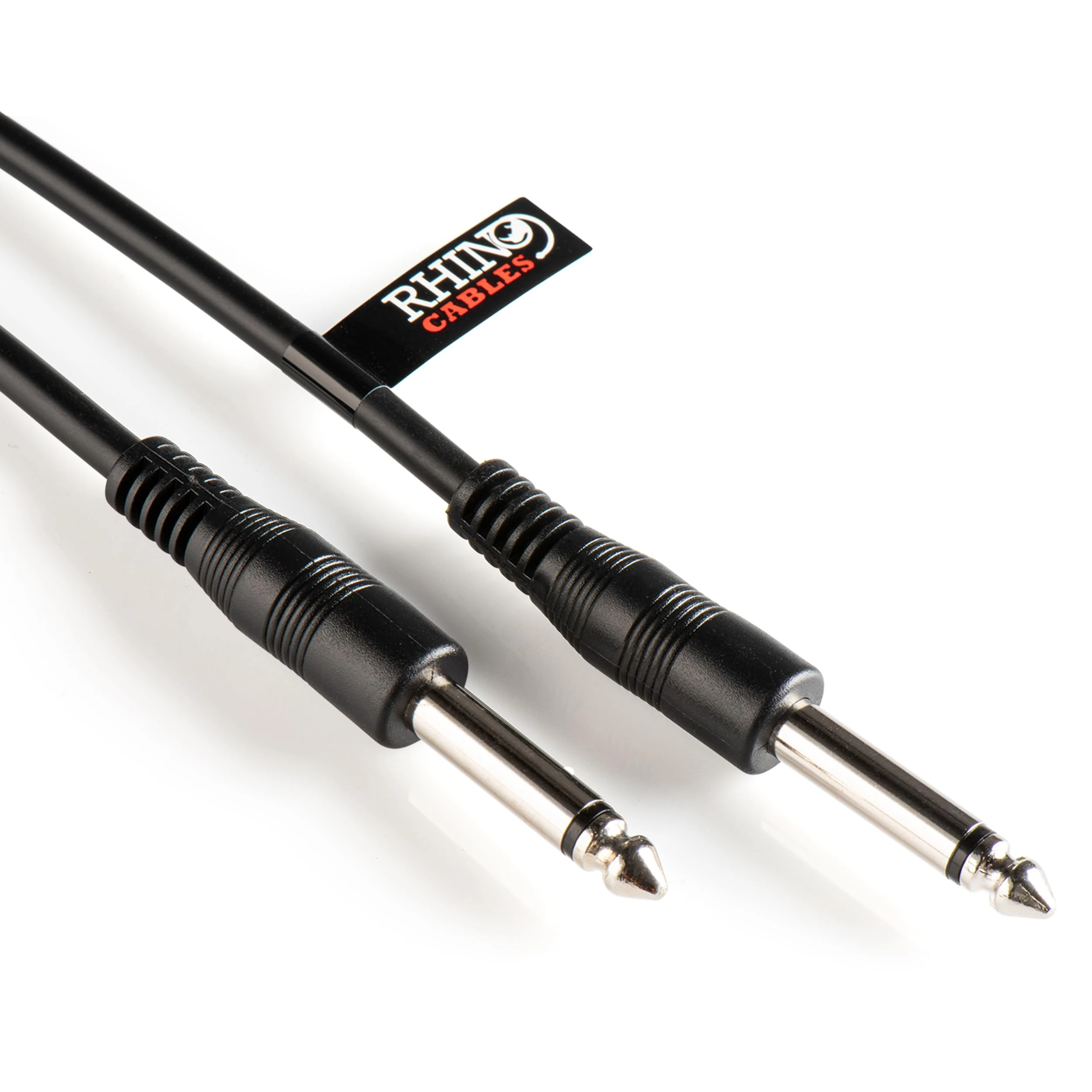 rhinocables 6.35mm Mono & TRS Jack Stereo Cable|Male to Male Connectors | Multi Instrument Compatibility for Guitar, Bass, Keyboard, Amp & Mixing | Premium Sound Quality Performance (1m)