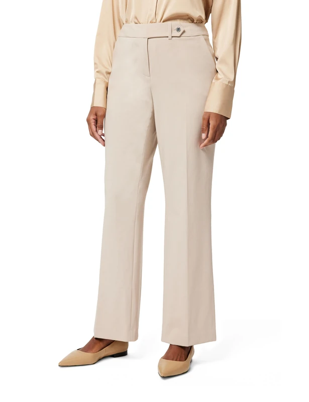 Calvin Klein Women's Straight Leg Lux Business Pant (Standard & Petite) Casual, Khaki, 8
