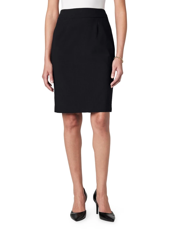 Calvin Klein Women's Straight Lux Suit Skirt (Regular and Plus Size), Black, 2 - Image 1