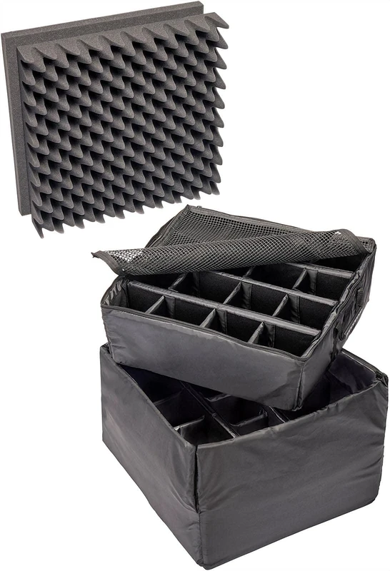 Peli 0355 Padded Divider Set, Original Protector Case Accessory, Compatible 0350 Cube case, Colour: Black