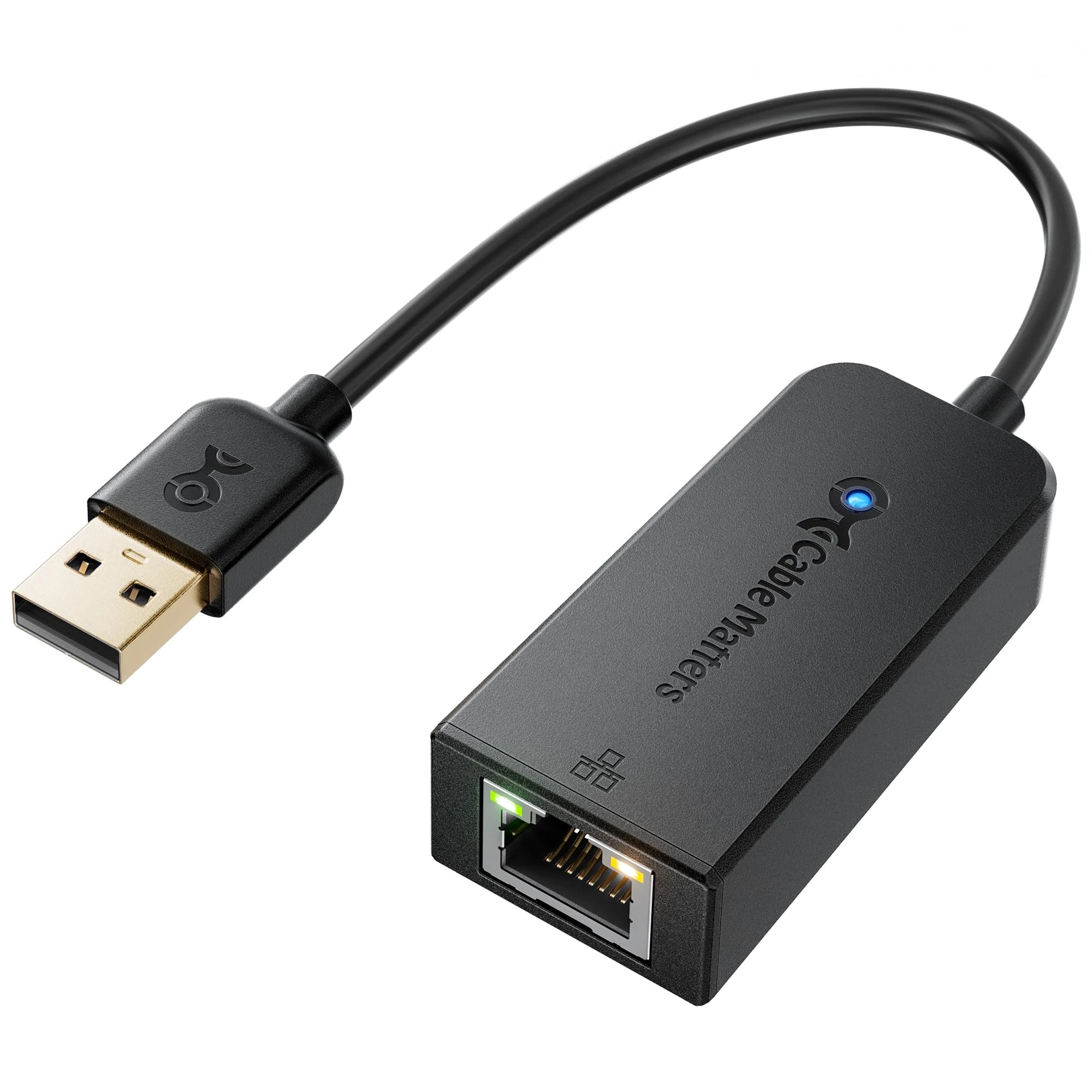Cable Matters USB 2.0 to Ethernet Adapter (USB to RJ45) Supporting 10/100 Mbps Ethernet Network in Black