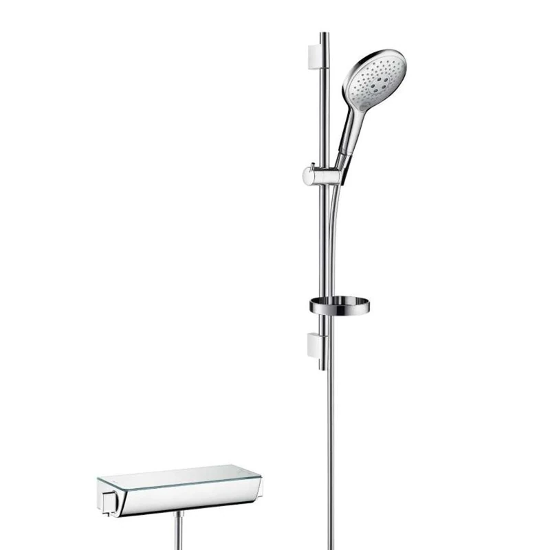 hansgrohe Raindance Select S 150 Thermostatic Shower Set 0.65 m, 3 Spray Modes, White/Chrome