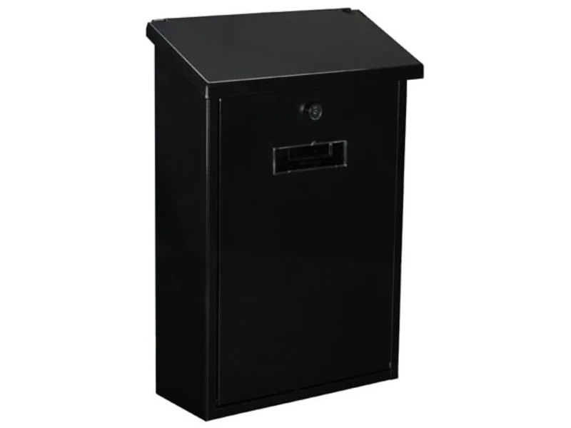 TOOLLAND BG10002 RIO Letter Box, Length 40 cm Height 27 cm x 11 cm, Black