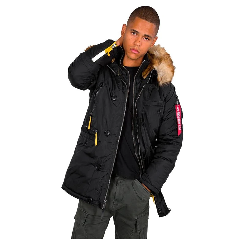Alpha Industries Men's PPS N3B Winter Jacket, Black, L - Image 1