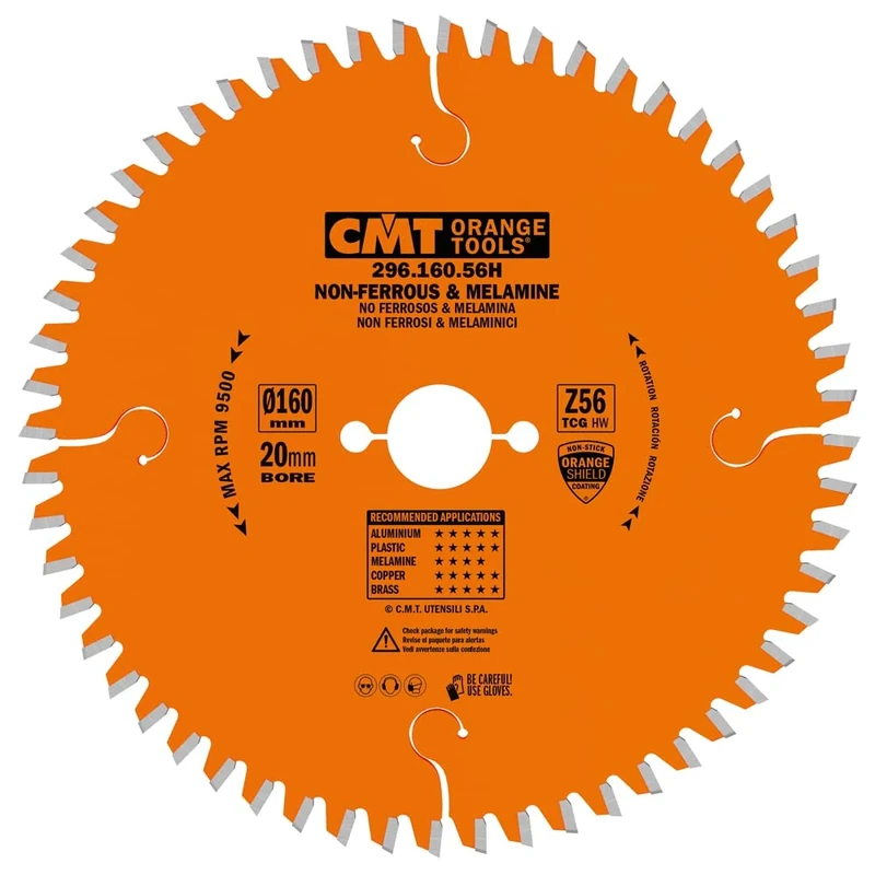 CMT 296.160.56H - Non-Metal/Laminate Saw Blade 160X2.2/1.6X20 Z56 Neg