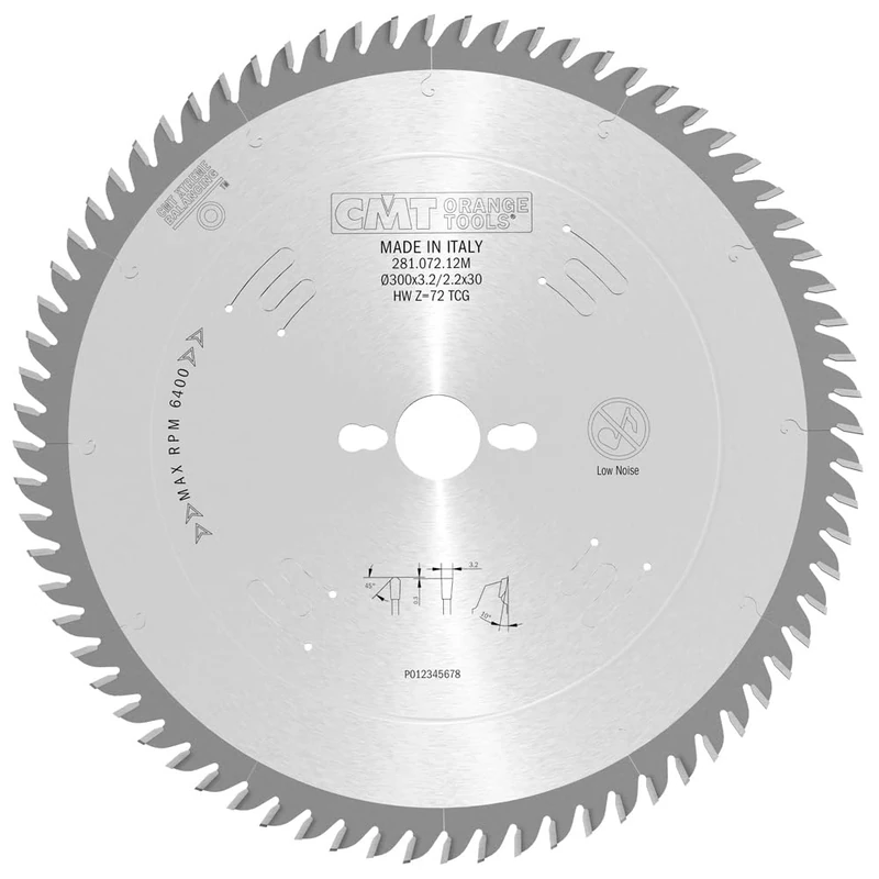 CMT Orange Tools 281.072.12M - Laminate-Chipboard Saw Blade300X3.2X30 Z72 10Hwg
