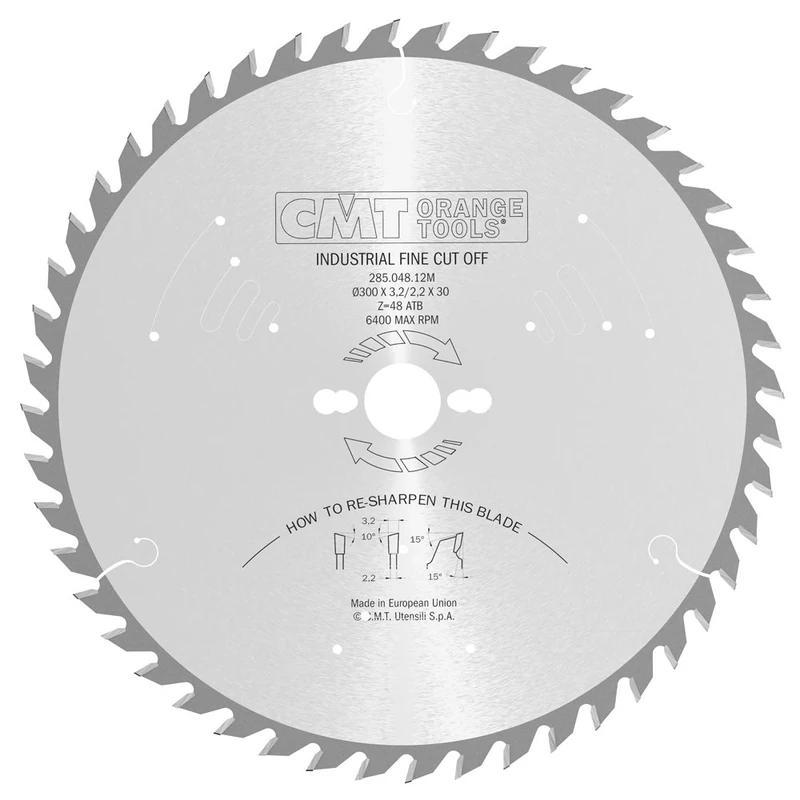 CMT 285.048.12M - Ripping-Crosscut Saw Blade 300X3.2X30 Z48 10Atb