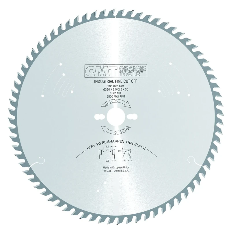 CMT 285.072.14M - Ripping-Crosscut Saw Blade 350X3.5X30 Z72 10Atb