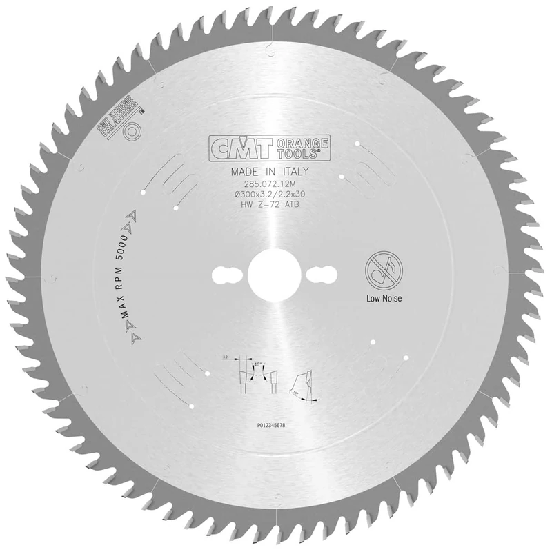 CMT 285.072.12 M Finishing Saw Blade - 300 X 30 X 3.2 Z72 15ATB