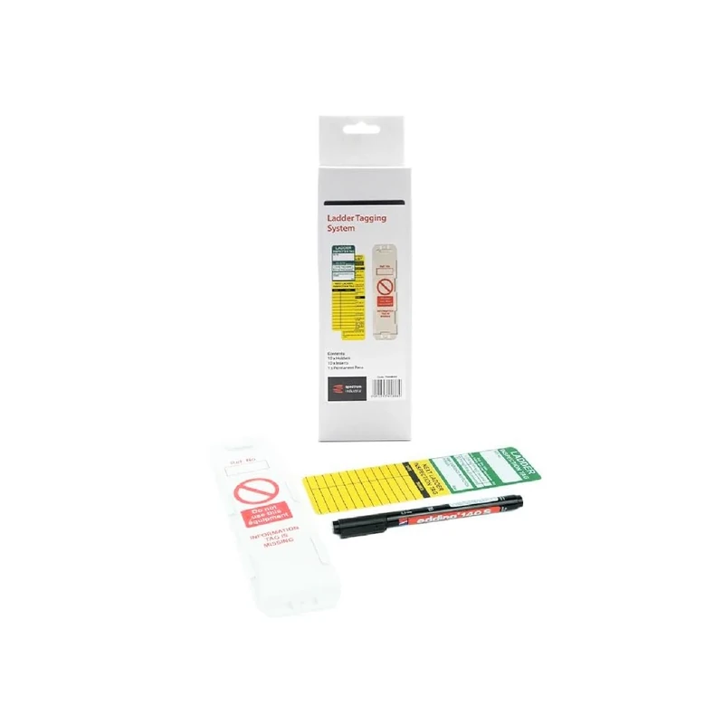 Ladder Inspection Tagging Kit Contains 10 x Holders - 10 x Polypropylene Inserts - 1 x Pen