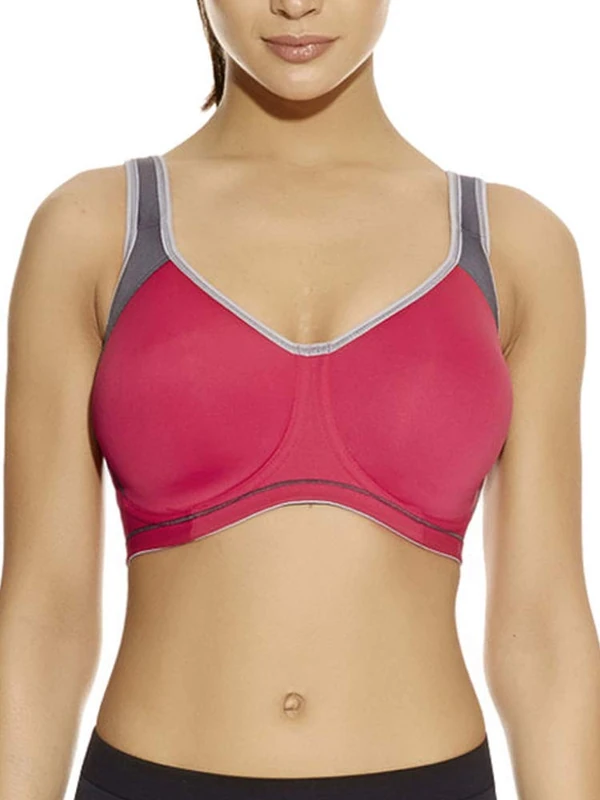 Freya Women's Ac4892 Sports Bra, Opaque, Red (Hot Crimson), 40DD