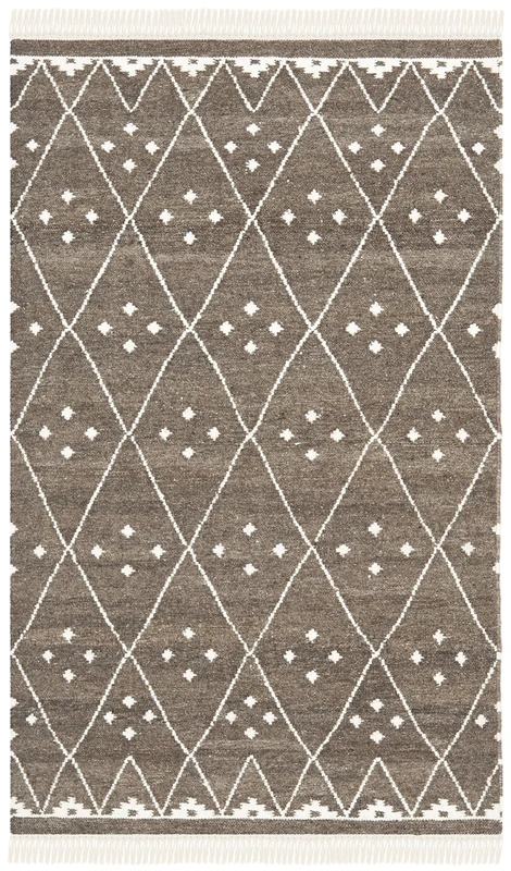 Safavieh Moroccan Boho Tribal Indoor Flatweave Rectangle Area Rug, Natural Kilim Collection, NKM316, in Brown / Ivory, 91 X 152 cm for Living Room, Bedroom or Any Indoor Space