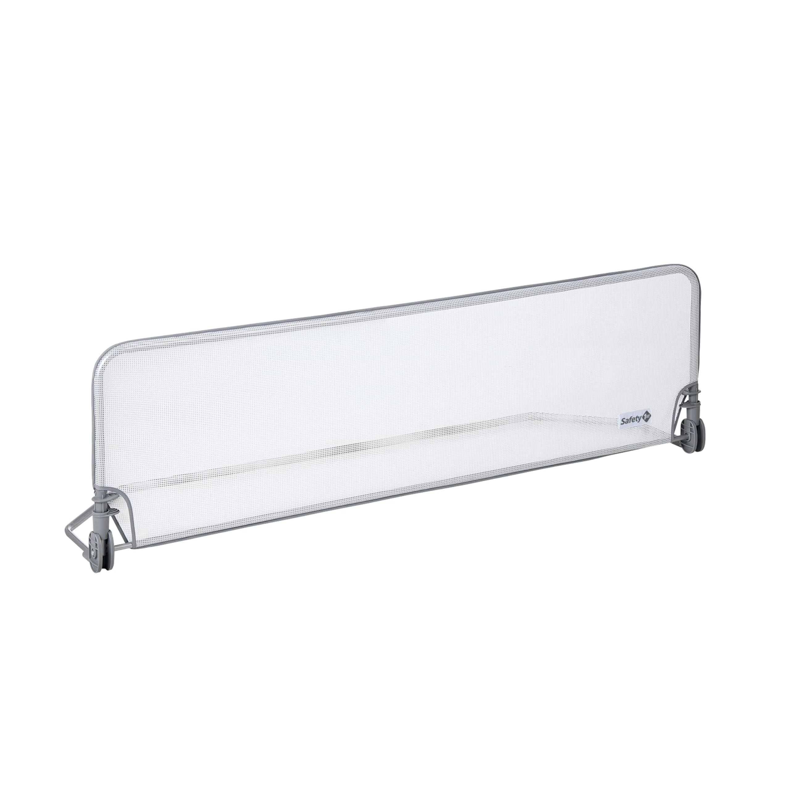 Safety 1st Extra Large Bed Rail 150cm, Bed Guard for Toddler Bed, 18 Months – 5 Years, Toddler Bed Rail, Easy to Install, Mesh Fabric, Automatic Lock, Easy to Clean, Grey & White