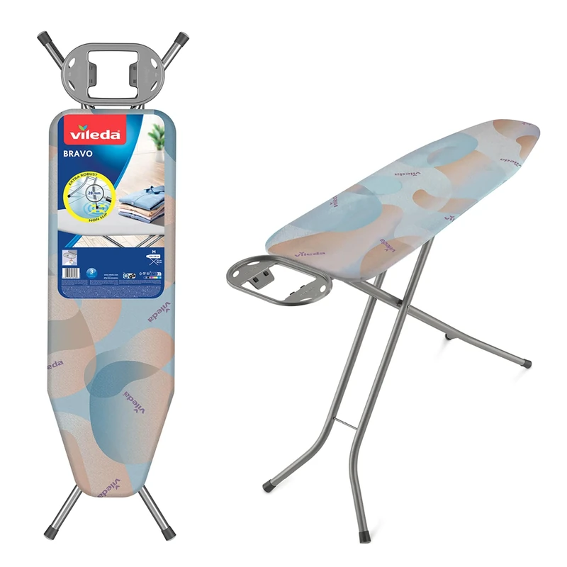 Vileda Bravo Ironing Board, Blue, Medium, Metal, 120cm x 38cm