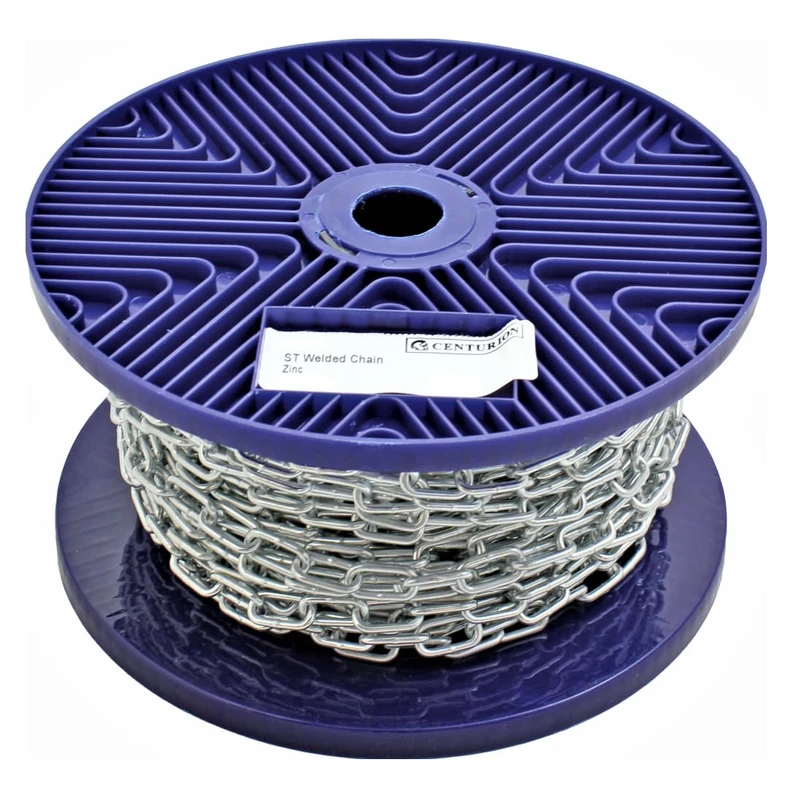 Steel Chain 3mm x 26mm - Side Welded Link Chain - 30 Metre Reel | Mild Steel General Purpose Chain | DIY, Garden, Fencing, Hanging, Security, Craft & Workshop Use