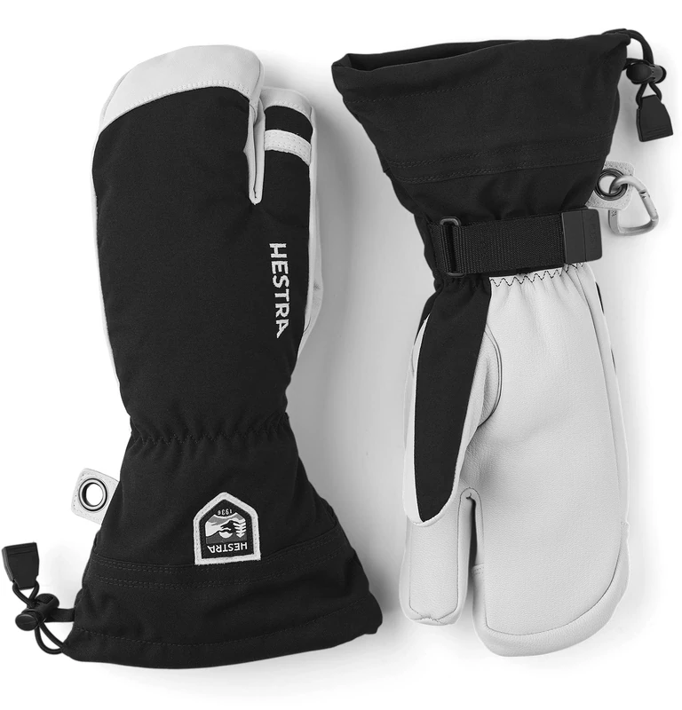 Hestra Heli Ski 3-Finger Gloves Women/Men - women´s men´s with lining, Hook-and-loop closure Winter Autumn-Winter - 7 HS black