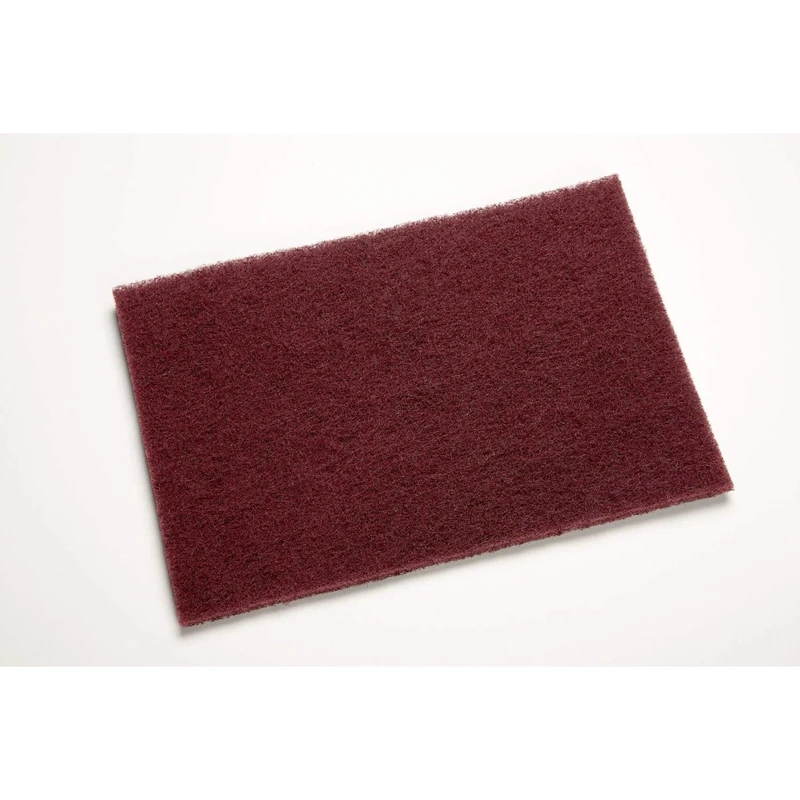 Scotch-Brite(TM) General Purpose Hand Pad 37447, Aluminum Oxide, 9" Length x 6" Width, Maroon (Pack of 10)