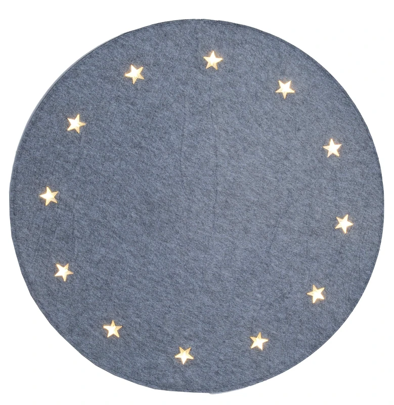 Star Tree Rug Felt Transformer 12 Warm White LED Lamp Includes Indoor/Texture, Grey, 1 m - Image 1