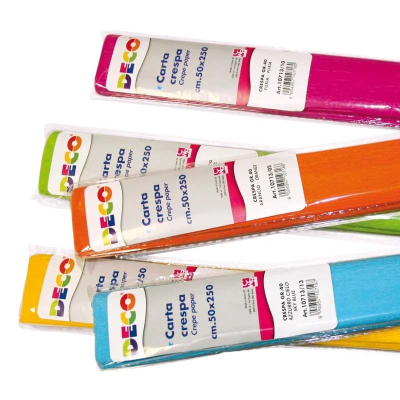 Deco 10712 Crepe Paper, Assorted Colours, Pack of 6 Rolls - Image 1