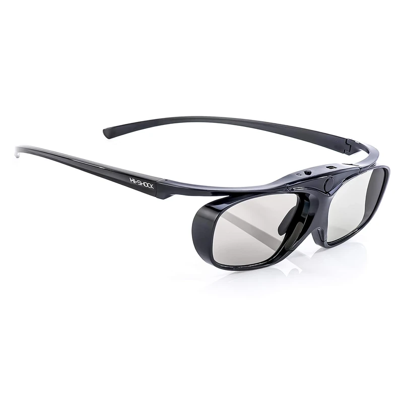 Hi-Shock RF Pro Black Heaven | 3D Glasses for RF Projectors by EPSON, JVC & Sony | Compatible with ELPGS03, EB-W16, EH-TW550, EH-TW570, EH-TW5910 [120 Hz | FHD3DRF | Rechargeable | 32g]