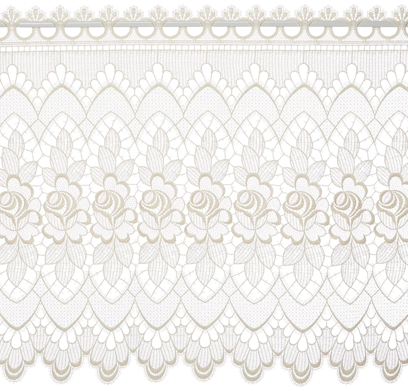Plauener Spitze Curtain, Polyester Lace, Cream, H60 x B144 cm (1er Pack)