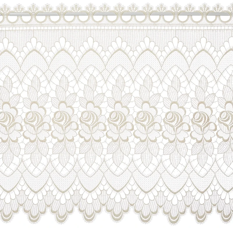 Plauener Spitze Curtain, Polyester Lace, Cream, H60 x B176 cm (1er Pack)