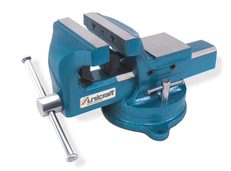 Unicraft 6350175 Bench Vice Jaw Width 175 mm Rotating Plate Anvil Surface Pipe Jaws - Image 1