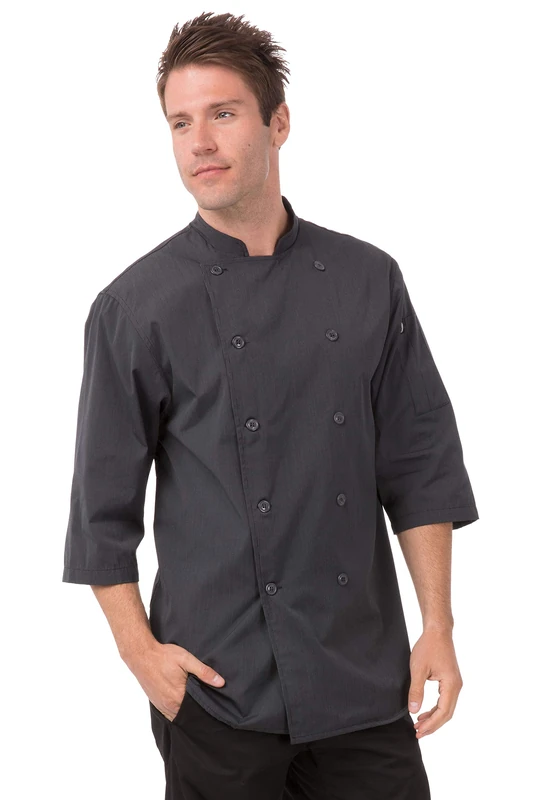 Chef Works B867-S Unisex Brighton Chefs Jacket, Deep, Small, Grey