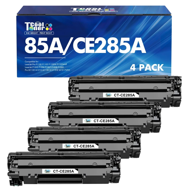 Cool Toner 4 Packs 85A Toner Compatible for HP 85A CE285A P1102w Toner Cartridge for HP LaserJet P1102w M1212nf HP LaserJet Pro P1100 P1102 P1102w M1212nf M1217nfw M1132 Ink Toner Printer - Black