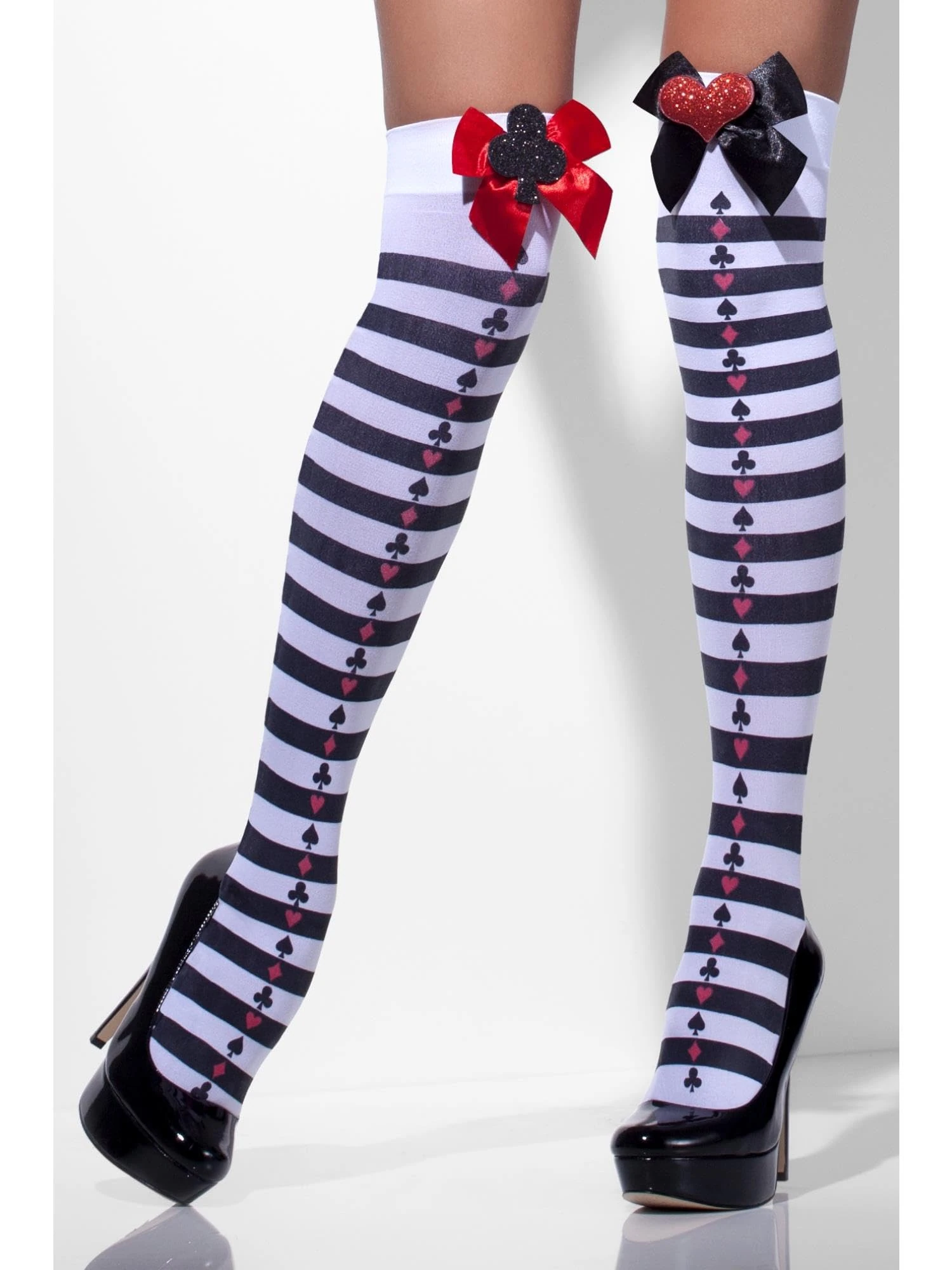 Smiffys Black and white Prisoner stockings Opaque Hold-Ups for adults