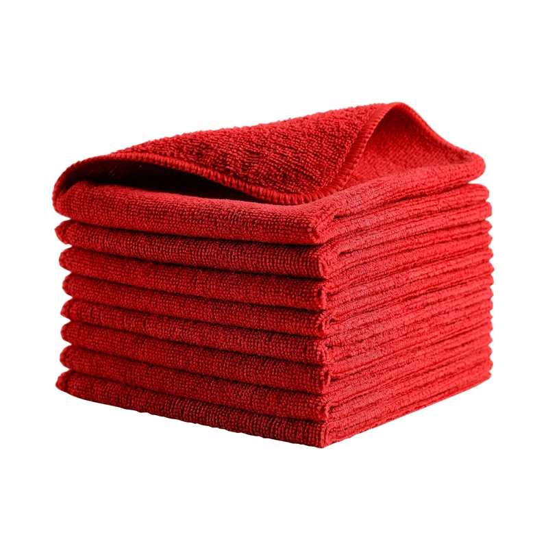 Rubbermaid Commercial Products Hygen r-40 Recycled Microfibre Cloths | For Bathroom & Kitchen Surfaces | 24 Pack, 40 x 40 cm, Red