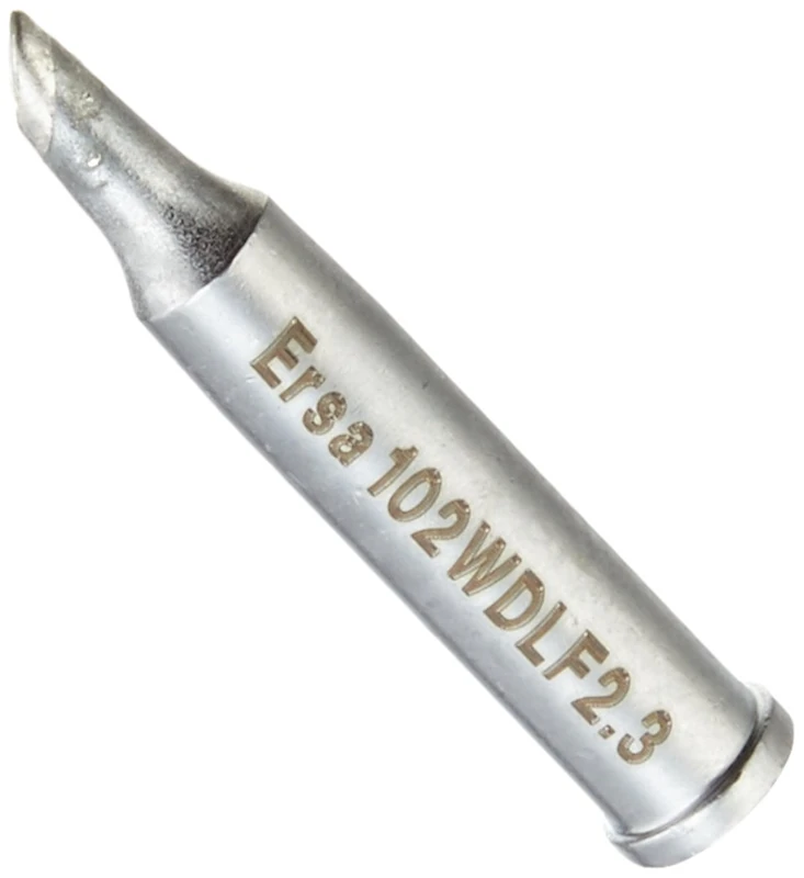 Ersa Ersadur 0102WDLF23 Long-Life Soldering Tip Straight Power-Well with Chamfer 2.3 mm Diameter with Ersadur-LF Coating