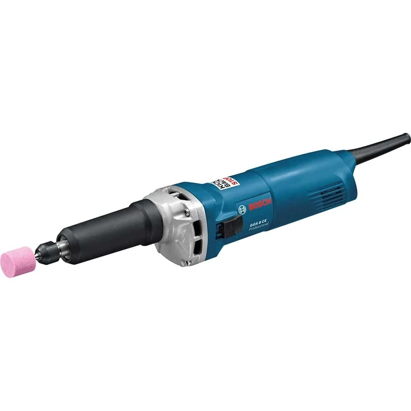 Bosch Professional Straight Grinder GGS 8 CE (240V, 750W, Includes 2X Spanner (13 and 19 mm), Collet with Locking Nut 6 mm, in Cardboard Box)