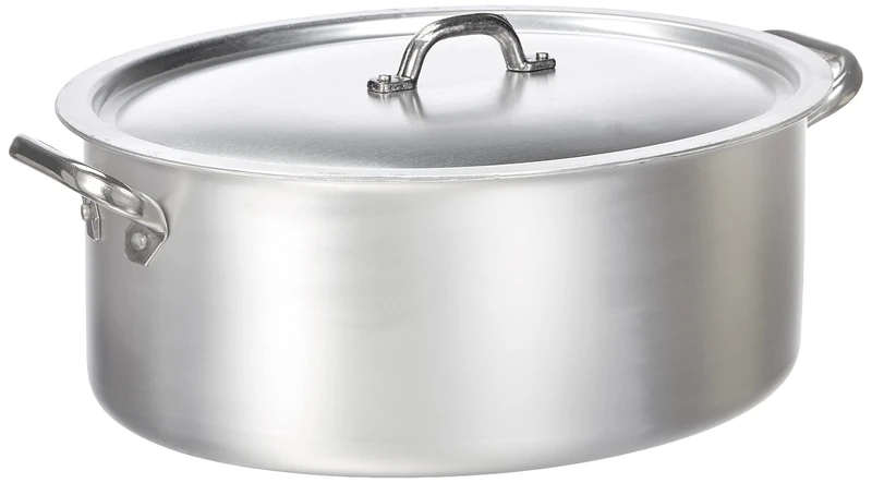 Pentole Agnelli Professional Aluminium 3 Mm. Oval Saucepot With Lid And 2 Handles, Diameter 34 Cm.